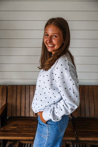 Parker Dotted Pullover • Ash Grey
