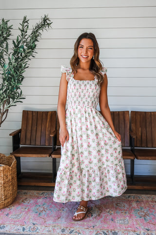Romantic Revival Floral Midi • Pink