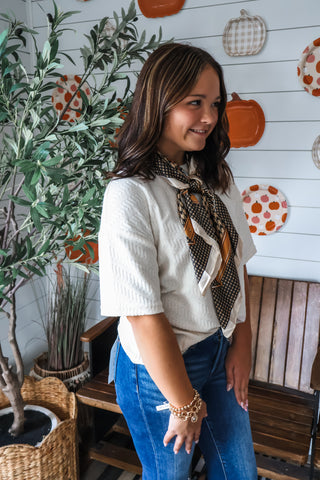 Fireside Thread Textured Top • Cream