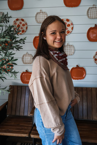 Camden Drop Shoulder Top • Tan