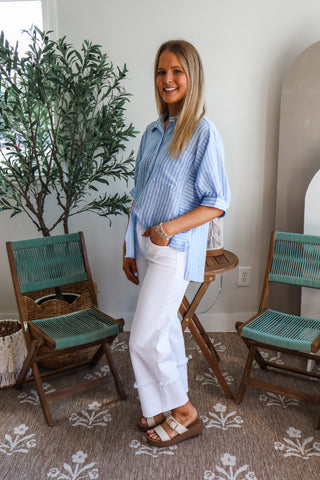 Day’s End Striped Shirt • Light Blue