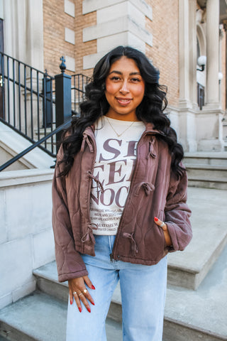 Gingerbread Dreams Quilted Jacket • Cocoa