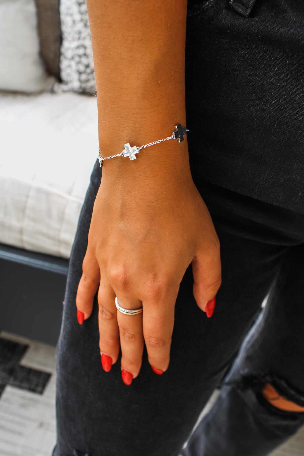 Blessed Beauty Cross Bracelet • Silver