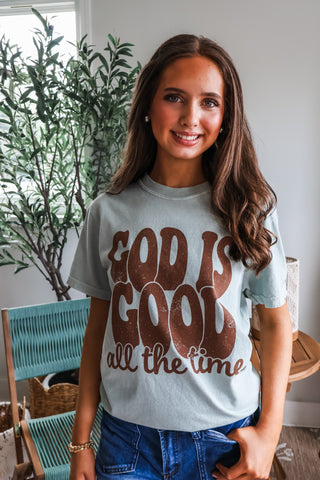 God Is Good All The Time Graphic Tee • Sage