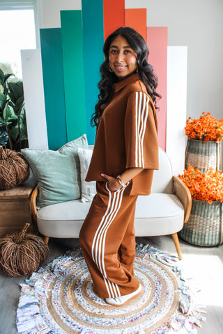 On The Right Track Pants • Caramel