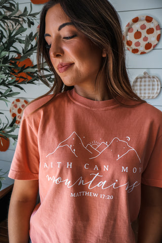 Faith Can Move Mountains Graphic Tee • Dusty Peach