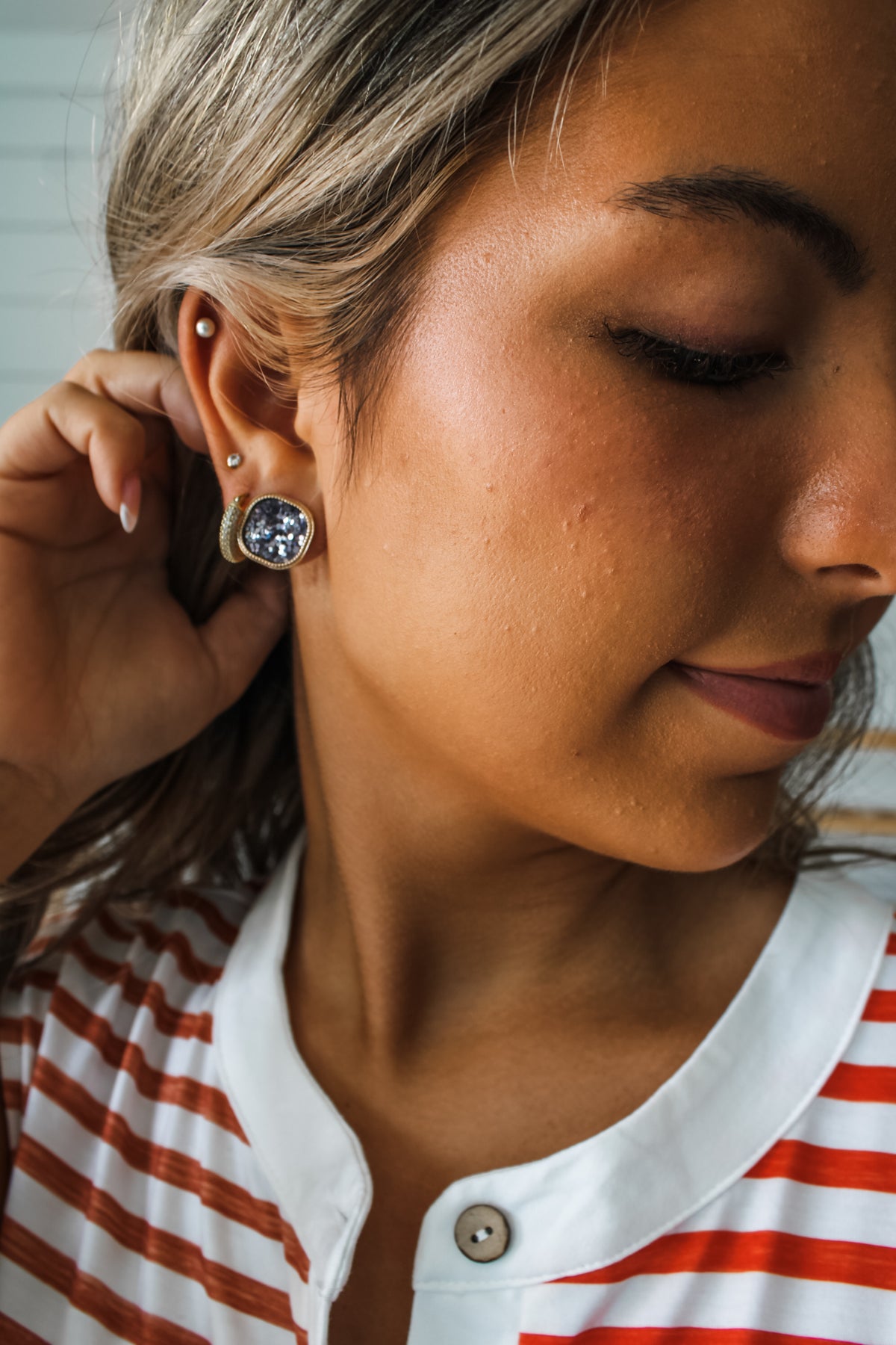 Glitter & Gold Earrings • Silver