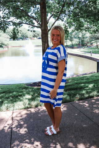 Summer Sale 13 • Striped Peace Sign T-shirt Dress - FINAL SALE
