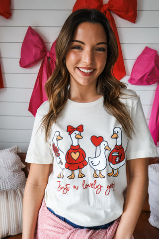 Just A Lovely Goose Graphic Tee • Cream