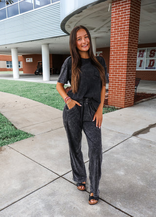 Sundrenched Pocket Pant Set • Black