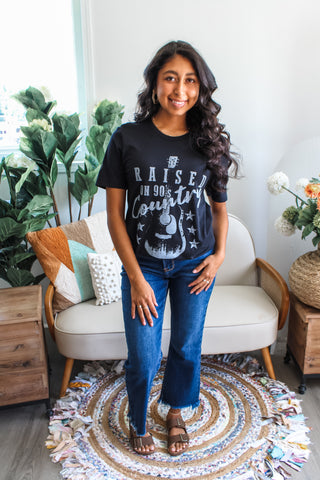 Raised On 90’s Country Graphic Tee • Black
