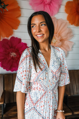 Bohemian Muse Floral Maxi • White Multi