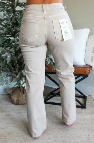 Andrea Relaxed Straight Leg | Tummy Control • Almond