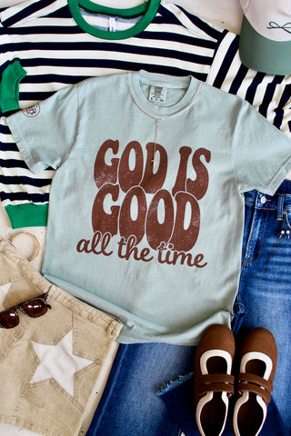 God Is Good All The Time Graphic Tee • Sage