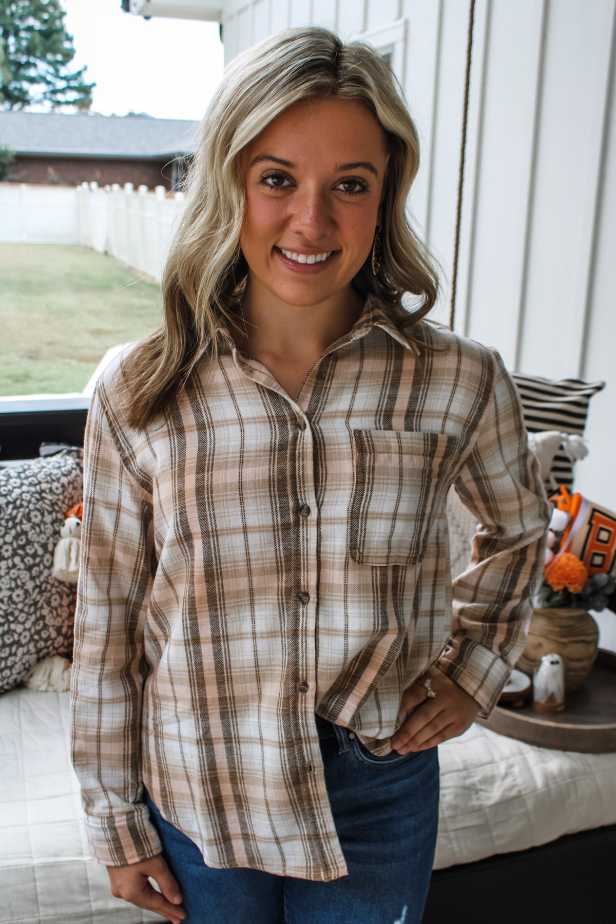 Fall Farmhouse Plaid • Tan/Peach