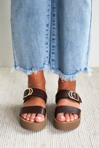 Odessa Double Strap Sandal • Brown