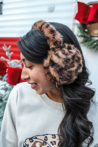 Wild About Winter Faux Fur Earmuff • Leopard