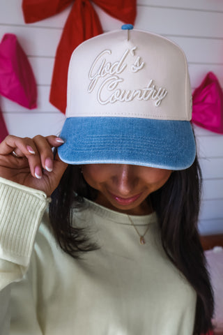 God’s Country Trucker Hat • Light Denim