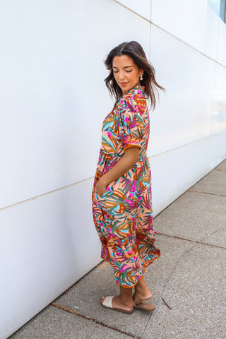 Island Vibes Printed Midi • Apricot