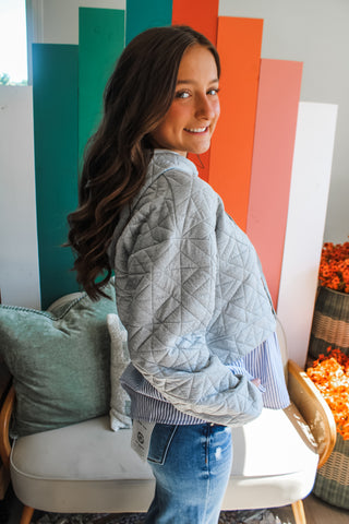 Playful Combination Pullover • Heather Grey