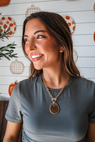 Bountiful Beauty Toggle Necklace • Walnut