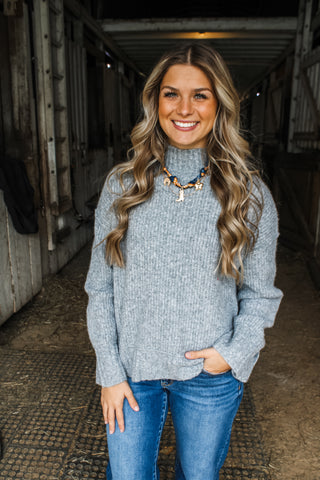 Country Girl Charm Scarf Necklace • Navy Multi