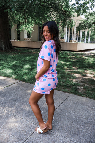 Playful Pop Short Set • Pink/Blue
