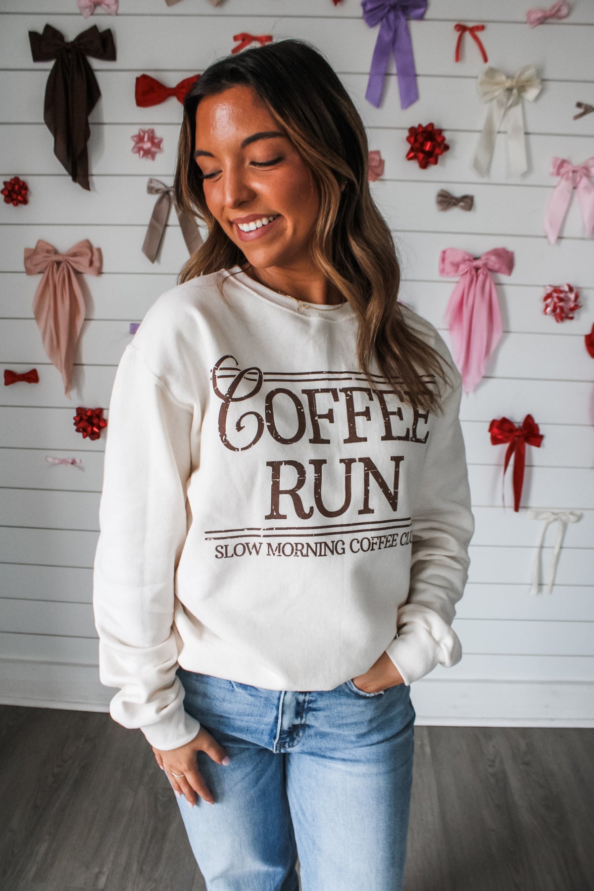 Coffee Run Graphic Sweatshirt • Cream