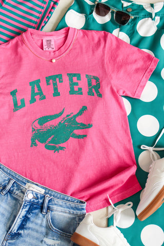 Later Gator Graphic Tee • Pink