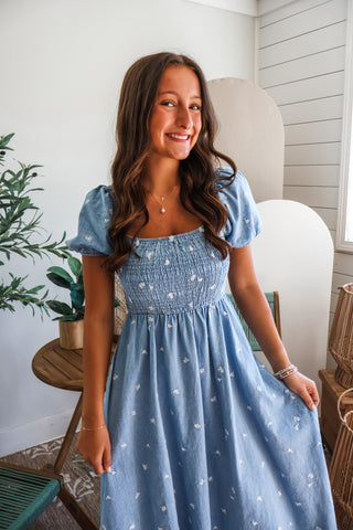 Enchanted Dreams Chambray Midi • Light Denim