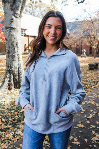 Everyday Ease Half Zip • Heather Grey