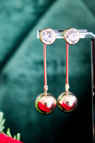 Dangle & Drop Ball Earrings • Gold