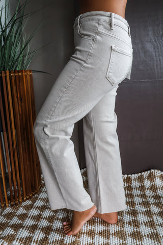 Neveah Mid Rise Straight | Tummy Control • Almond