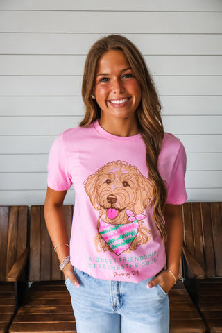 A Sweet Friendship Refreshes The Soul Graphic Tee • Pink
