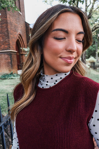 Sweetly Dotted Mesh Top • Cream