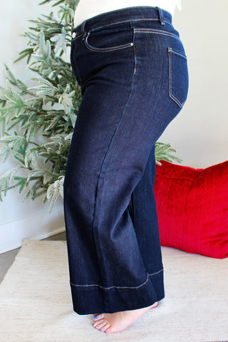 Kelsea Trouser Jean | Tummy Control • Solid Dark - PLUS