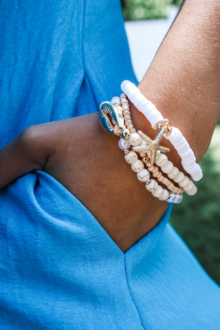 Sandy Shores Bracelet Set • Natural/White