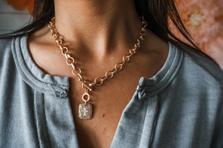 Step Up To The Plate Necklace • Matte Gold