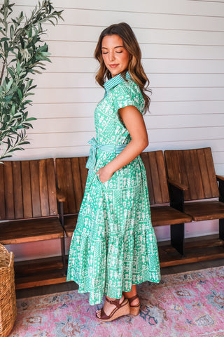 Garden Party Shirtdress • Green Floral