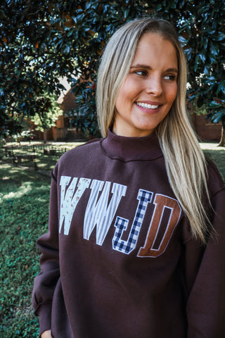 What Would Jesus Do Pullover • Dark Chocolate