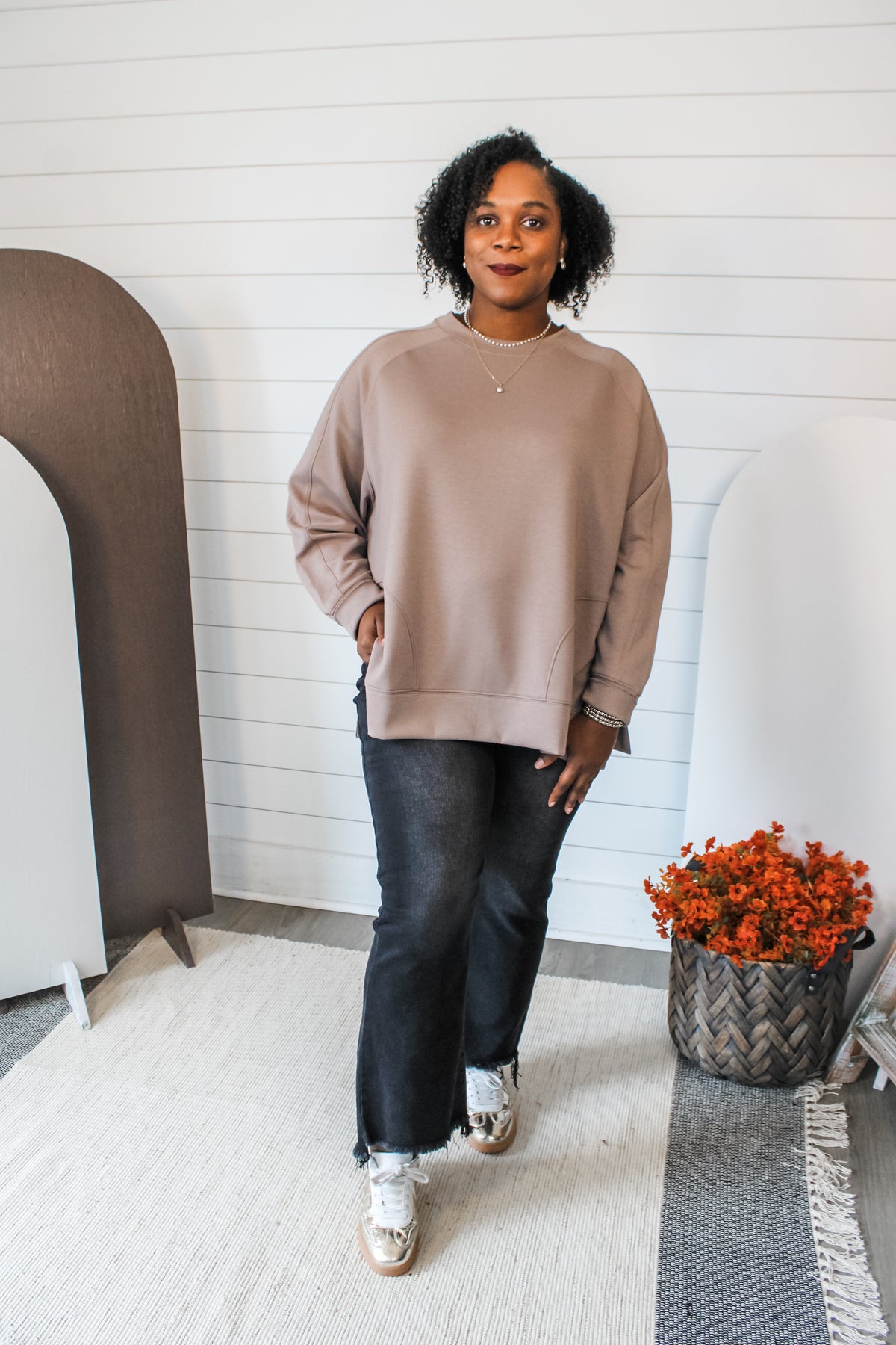 Easy Does It Pullover • Mocha - PLUS