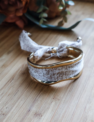 Sophie Scarf Cuff Bracelet • Beige