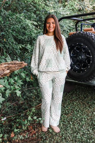 Harvest Wishes Quilted Pant Set • Sage
