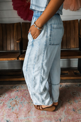 Weekender Denim Pant Set • Light Wash
