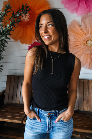 Stylish Simplicity Rib Tank • Black