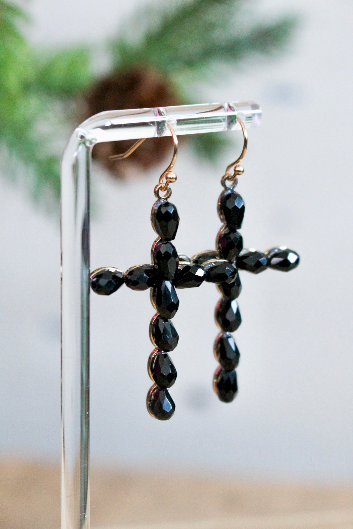 Hope & Joy Cross Earrings • Black