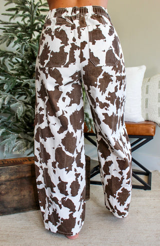 Darby Cow Print Barrel Leg