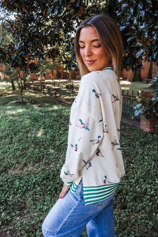 Taking Flight Mallard Pullover • Cream