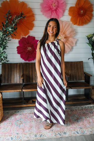 Capri Coast One-Shoulder Maxi