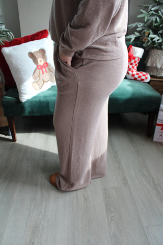 Home For The Holidays Pant Set • Mocha - PLUS